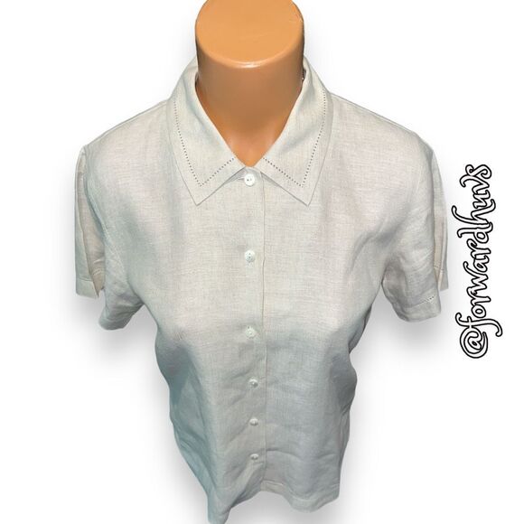 Talbots 100% Irish Linen Shirt Size 6 - Picture 4 of 13
